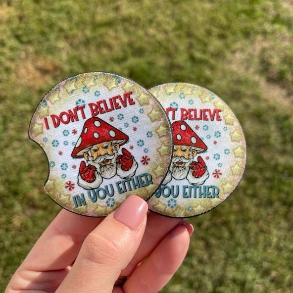 Funny Santa Car Coaster Set | Christmas Coaster | Christmas Car Accessories - Picture 3 of 14